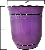 PURPLE RUFFLE UTENSIL HOLDER BY ACK 86039