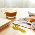 Stainless Steel Coffee Scoop Set - 15ml & 30ml Measures, Milk & Fruit Powder, Gold, 2 Pack