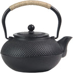 Big Cast Iron Teapot, Japanese Tetsubin Tea Kettle for Stovetop Safe, Cast Iron Teapot with Tea Strainer for Loose Tea and a Fully Enameled Interior (1500ml/50.7oz)