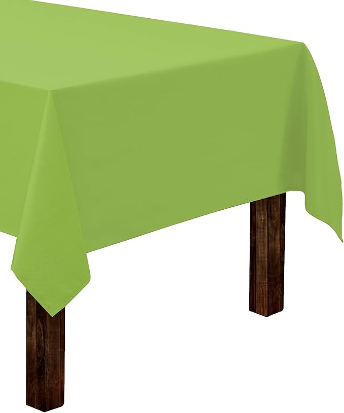 Gee Di Moda Rectangle Tablecloth - 60 x 126 Inch Apple Green Table Cloth for 8 Foot Rectangle Table - Heavy Duty Washable Fabric - for 8 Ft Buffet Table, Holiday Party, Dinner, Wedding & Baby Shower