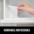 GORILLA GRIP DripGuard Drawer and Shelf Liner for Cabinet, Slip Resistant Non Adhesive Protection for Kitchen, BPA Free Smooth Surface Plastic Liners for Cabinets, Drawers, 17.5x120 Inch, Light Gray