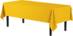 Exquisite 12-Pack Premium Plastic Tablecloth 54in. x 108in. Rectangle Table Cover - Yellow
