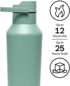 Corkcicle Classic Sport Canteen Insulated Water Bottle - Keeps Beverages Cold 25 Hours - Triple Insulated - Summer Drinkware Gift - Keeps Drinks Ice Cold - Leak-Proof Cap - 20 oz - Thyme