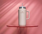 STANLEY Quencher H2.0 Tumbler with Handle & Straw 64 oz | Flowstate 3-Position Lid | Large Capacity for Travel & Sports | Insulated Stainless Steel Cup | BPA-Free | Rose Quartz 2.0