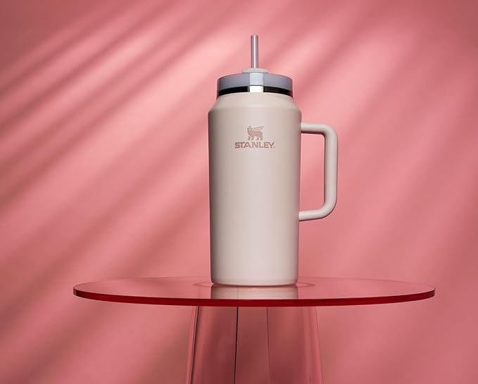 STANLEY Quencher H2.0 Tumbler with Handle & Straw 64 oz | Flowstate 3-Position Lid | Large Capacity for Travel & Sports | Insulated Stainless Steel Cup | BPA-Free | Rose Quartz 2.0