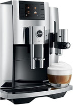 Jura E8 Automatic Coffee Machine with 17 Programmed Specialties, 2.8-Inch Display, and Professional Aroma Grinder (Chrome, Renewed)