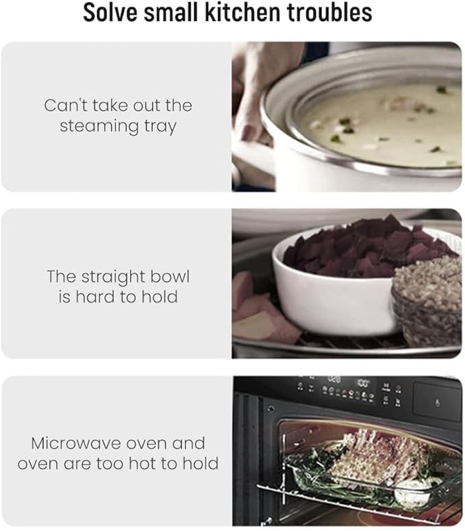 Silicone Non-Slip Heat Insulation Anti-Scald Clip,Multi-Function Anti-Scald Bowl Clip Hot Bowl Dish Plate Gripper Clips,Multi-Purpose Anti-Scald Bowl Holder Clip Tongs Clamp Holder for Kitchen (F Set)