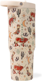 HydroJug Sport - Stainless Steel Tumbler with Straw, Vacuum Insulated, 40oz Leakproof Water Bottle, Ergonomic Design, Reusable, Dishwasher Safe, Rubber Base, Durable for Gym or Outdoors, Rodeo