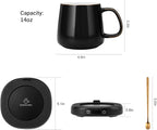 Coffee Mug Warmer & You are Awesome Mug Set, Electric Cup Warmer with Auto Shut Off, 4 Temperature Setting Smart Beverage Warmer, 8-Hours Auto Shut Off (Simple Pure Black Mug)