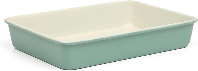 Martha Stewart Gallen 13 x 9 Inch Rectangular Nonstick Carbon Steel Cake/Baking Pan- Teal
