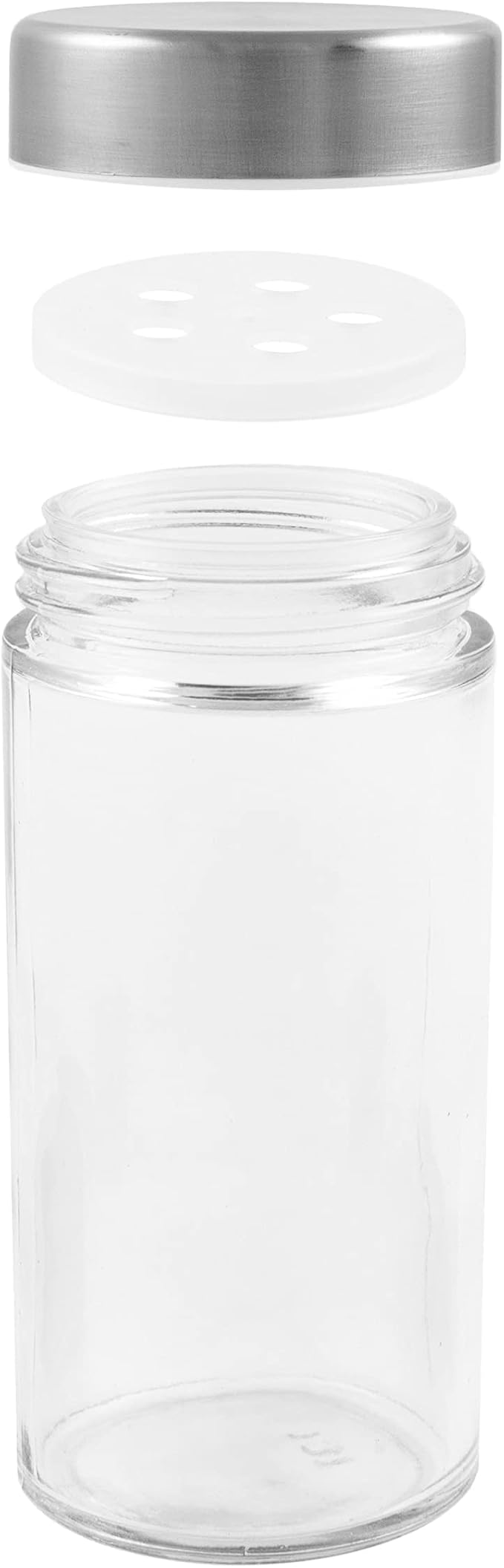 Orii 20 Jar Stainless Steel Rotating Spice Rack - No Spices - Stainless Steel Lids and Glass Jars
