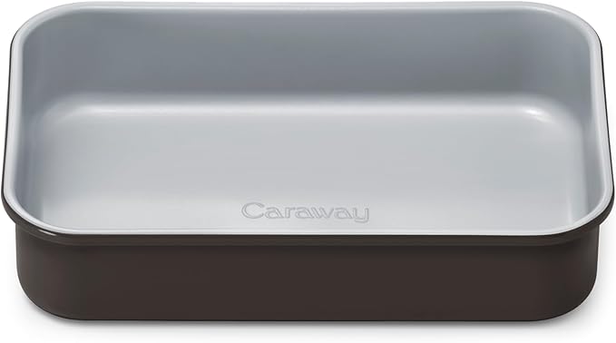 Caraway Nonstick 9” x 6.5” Small Rectangle Baking Pan – Non-Toxic, PTFE & PFOA Free – Aluminized Steel Core – Deep Ceramic Baking Pan for Casseroles, Lasagna & More - Black