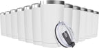 12Pack 20oz Tumbler Vacuum Insulated Travel Mug with Lids, Stainless Steel Double Wall Bulk Cup for Home, Office, Outdoor Suitable for Vehicle Cup Holders （White）