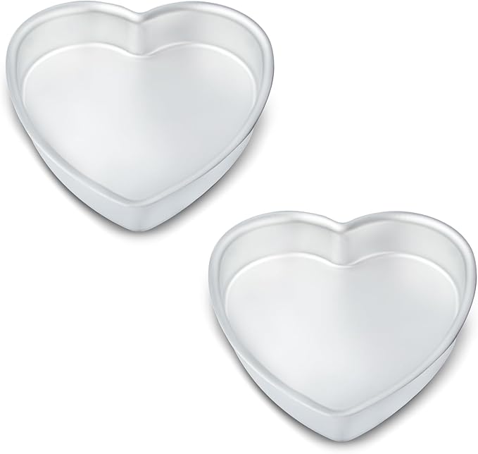 9 Inch Heart Shaped Cake Pan Set of 2, Aluminum,2 Inch Deep, Heat-Resistant Baking Cake Pan for Wedding, Party, Family Occasions, Chocolate, Bread. (9 x 2 Inch,Set of 2)