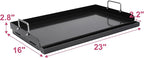 Universal 25" x 16" Nano-Ceramic Nonstick Coating Grill Griddle for Gas Grill, Cast Iron Griddle for Charcoal, Gas Grills, Camping, Flat Top Plate Insert with Grease Groove and Removable Handles