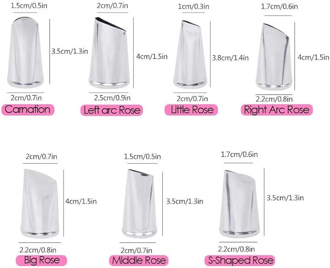 Hendiy 7Pieces/set Cake Decorating Tips Set Cream Icing Piping Fondant Rose Nozzle Pastry Tools Fondant Decorating Tools