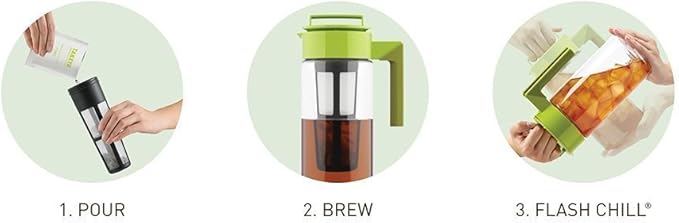 Takeya Flash Chill Iced Tea Maker - Airtight & Durable Iced Tea Maker Jug with Silicone Carry Handle - Leak-Proof & Lightweight Tea Infuser with Patented Flash Chill Technology - 2 Quart, Blueberry