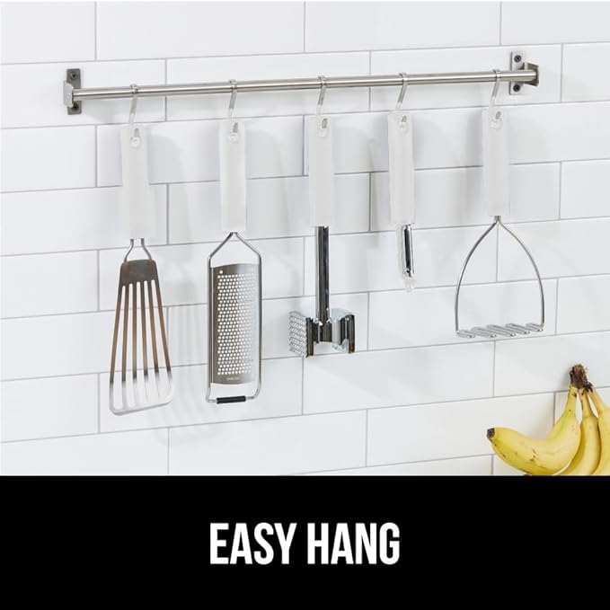 GORILLA GRIP Patented Dual-Sided Meat Tenderizer, Heavy Duty Kitchen Mallet with Soft Handle, Spiked Side Tenderizes and Smooth Flattens, Maximize Food Flavor, Commercial Grade Chicken Pounder, White