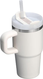 Stanley Quencher H2.0 Tumbler with Handle and Straw 20 oz | Flowstate 3-Position Lid | Cup Holder Compatible for Travel | Insulated Stainless Steel Cup | BPA-Free | Cream 2.0