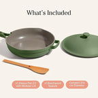 Our Place Mini Always Pan 2.0-8.5” (1.2 Qt) Nonstick, Toxin-Free Ceramic Cookware | Patented 10-in-1 Aluminum Frying & Sauté Pan | Safe for Oven, Induction & All Cooktops up to 450°F | Sage