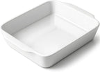 3 QT Wide Ceramic Baking Dish, White Casserole Dish with, Lasagna Pan for Oven, Ceramic Baking Pan, Kitchen Decor, Microwave Oven Safe, Dinner, Wedding (9.4" x 11.8")
