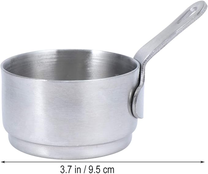 Hemoton Mini Saucepan Butter Milk Cheese Melting Pot Pan Small Heating Pot Cookware with Handle for Home Kitchen Restaurant Size S 9.5x5.3x5cm