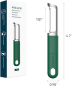 KITCHENDAO Swivel Vegetable Potato Peeler for Kitchen, Japanese Stainless Steel Sharp Blade, Heavy Duty Die-cast Construction, Built-in Eye Remover, Soft-touch Handle, Dishwasher Safe, Green