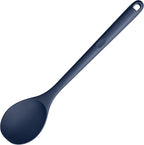 600ºF Heat Resistant Silicone Spoon: U-Taste 13.3in Solid Kitchen Cooking Spoon, Nonstick Food Grade Large Soup Rubber Utensil for Mixing, Serving, Stirring, Basting, for Pot Cookware (Midnight Blue)