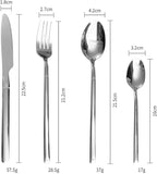 Silverware Set for 4 Modern 16 Piece 18/10 Stainless Steel Square Flatware Set Nice Weight Mirror Polished Kitchen Utensils Cutlery Sets for Home Restaurant Wedding Tableware Dishwasher Safe