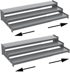 Premium Spice Rack Organizer for Countertops - tiered spice rack organizer for cabinet, spice jars, oil bottles and utensils 2 Packs Grey (modern rust-resistant design)