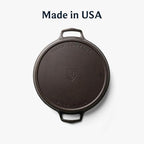 Field Company 16-Inch (Double-Handled) Cast Iron Skillet – No.16, Perfect for 8+ Servings, Oven Roasting & Live-Fire Grilling, Smooth & Preseasoned, Made in USA, Non-Toxic, Vintage Design