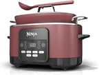 Ninja Foodi PossibleCooker PRO MC1000 8.5Qt Multicooker 8 in 1 Slow Cooker, Dutch Oven, Steam Bake Roast Sear Sauté Bread Maker Warmer, Glass Lid, Integrated Spoon, Nonstick (Cherry)