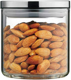 SIXAQUAE Glass Food Storage Containers Jar Stainless Steel Lids 600ml Airtight Canister Organization Sets Stackable…