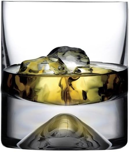 NUDE Whiskey Glasses Set of 2 – 11.75 oz Premium Lead-Free Crystal No.9 Old Fashioned Rocks Glasses for Whisky, Scotch & Bourbon – Heavy Base, Handmade Bar Tumblers Luxury Gift Set