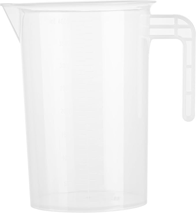 Restaurantware Measuring Cup, 4 Quarts Pack of 1 Conical Spout Liquid Scaling Vessel Embossed Ml and Oz Graduations, Clear Plastic Measuring Cup with Handle, For Cooking Baking For Oil Flour