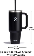 Hydro Flask 40 Oz Travel Tumbler with Handle, Lid and Straw - Insulated Stainless Steel in Trillium