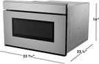 SHARP SMD2479JS Smart Microwave Drawer Oven with Easy Wave Open, 24-inch, 1.2 Cubic Feet, 950 Watt, Concealed Glass Touch Control Panel, Compatible with Alexa Certified, Stainless Steel