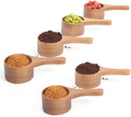 6 Pack Acacia Wood Coffee Scoops, Small Wooden Coffee Spoons for Jars and Containers Set of 6 Tablespoon Bean Scoop Cute Coffee Beans Measuring Scoop for Cooking Bath Salt,