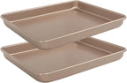 Baking Sheet Pans,2 Pack Nonstick Baking Pans Cookie Sheet Brownie Pan,Bread & Cake Pan, Toaster Oven Tray Bakeware, Small Non stick Baking Tray, Heavy-Duty Bread Loaf Pan (11x9x1.2 Inches)
