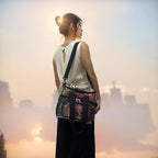 FlowFly Double Layer Cooler Insulated Lunch Bag Adult Lunch Box Large Tote Bag for Men, Women, With Adjustable Strap,Front Pocket and Dual Large Mesh Side Pockets