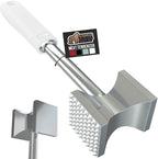 GORILLA GRIP Patented Dual-Sided Meat Tenderizer, Heavy Duty Kitchen Mallet with Soft Handle, Spiked Side Tenderizes and Smooth Flattens, Maximize Food Flavor, Commercial Grade Chicken Pounder, White