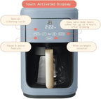 Beautiful by Drew Barrymore 14-Cup Programmable Drip Coffee Maker, Touch-Activated Display, Fast 14-Min Brew, Bold Strength, Keep Warm 4hrs, Gold Filter (Cornflower Blue)