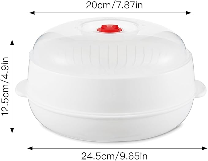 Microwave Steamer - Plastic Vegetable Steamer with Lid, BPA Free, Cookware, Healthy Cooking Quick Fast（Single-layer）