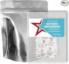 7 Mil - Pint Seal-Top Stand Up Mylar Bags - 100cc Oxygen Absorbers - Heat Seal - Long-Term Food Storage - 100 Pack