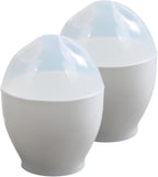 2 Pcs Microwave Egg Cookers, Egg Shaped Function Egg Boiler Cooks with Lid for Home Poached Breakfast