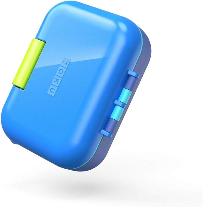 ZOKU - Mini Bento Box for Kids, Stackable, Lightweight, Leakproof, for Children, Kid Friendly Latch, Easy to Clean (Bento Jr) (Blue)