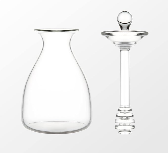Mkono Honey Dispenser Glass Honey Pot Honey Jar with Dipper Sticks and Lid Cover Honey Containers Holder for Home Kitchen, 14 Ounces