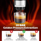 Portable Espresso Maker, Travel Coffee Maker for camping, Portable Espresso Machine with USB-C, 3-in-1 Small Espresso Machine with Ground Coffee & Capsules (NS＆DG) for RV, Hiking (Obsidian Black)