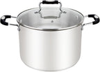 Stock Pot, Large Stainless Steel 12.5 Quart StockPot, Large Cooking Pot, Clear Glass Lid and Measurement Markings, Steam Hole, Induction, Gas, Electric Compatible Big Boiling Pot