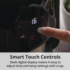 Aria Air Fryer, Non-Stick Ceramic Build, Dishwasher Safe Ceramic Non Toxic Large Sized Airfryer Basket, Touchscreen Display & Auto Shutoff, BPA & Teflon Free with Cookbook (4 Qt Flip Flop (2+2))